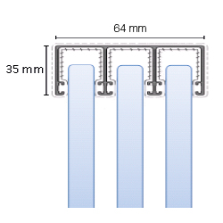 bovenrail glazen schuifwanden